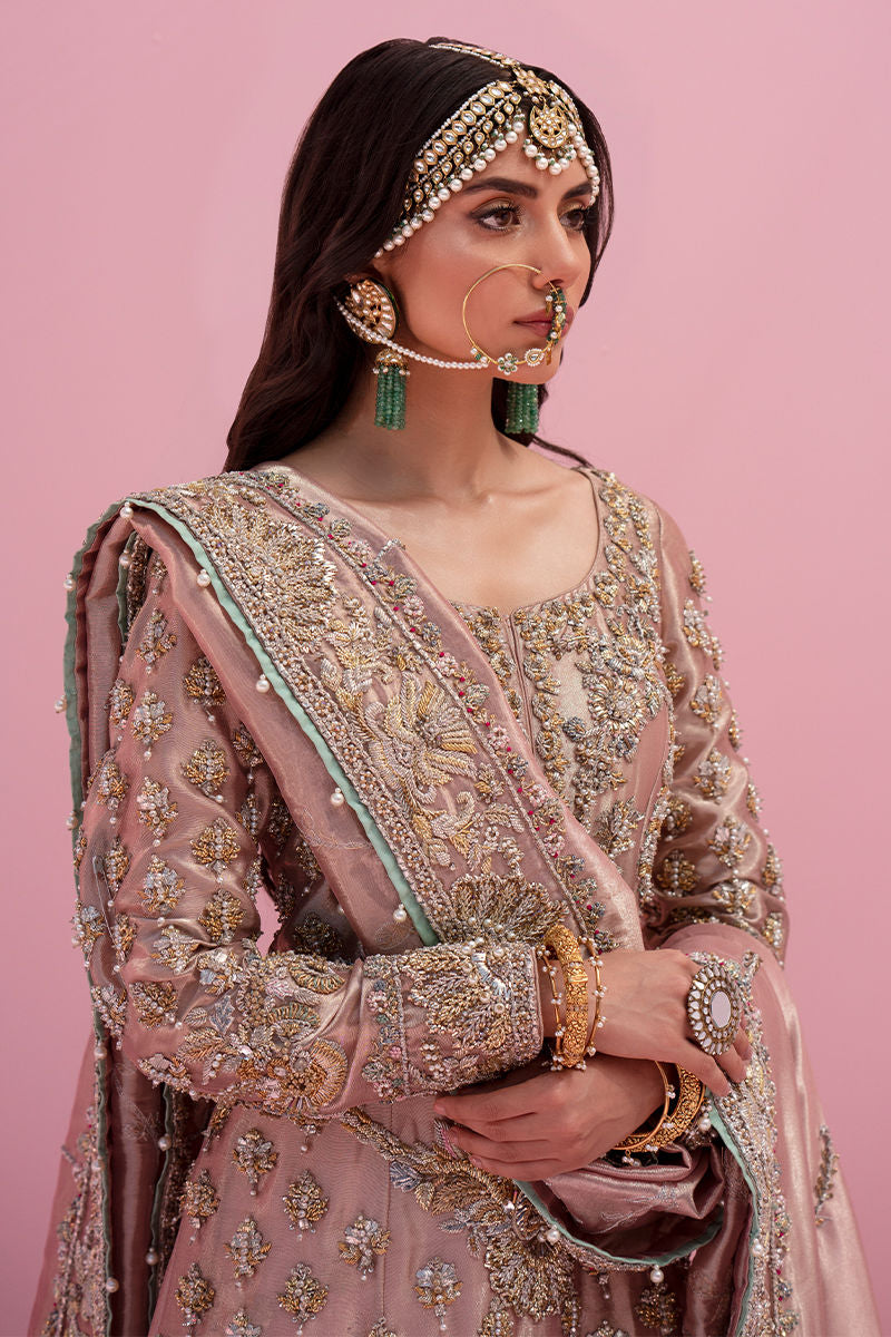Blush Pink Embellished Net & Silk Sharara (3-Piece) - Image 3