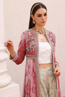 Pakistani Sea Pink Hand-Embellished Velvet Jacket Sharara (3-Piece) - Image 5