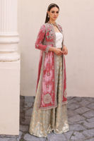 Pakistani Sea Pink Hand-Embellished Velvet Jacket Sharara (3-Piece) - Image 6