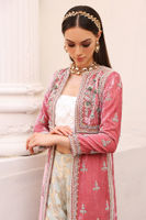 Pakistani Sea Pink Hand-Embellished Velvet Jacket Sharara (3-Piece) - Image 8