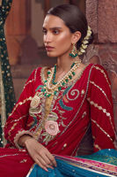 Pakistani Deep Pink Embroidered Velvet Sharara (3-Piece) - Image 3