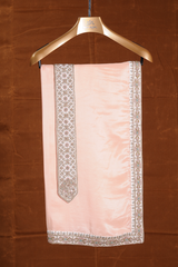 Blush Pink Embroidered Taffeta Silk Sherwani (3-Piece) - Image 6