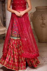 Fuchsia Embellished Raw Silk Gharara Set (2-Piece) - Image 5