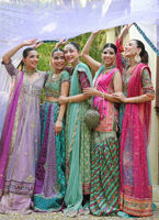 Pakistani Hot Pink Embellished Raw Silk Short Shirt Gharara (3-Piece) - Image 8