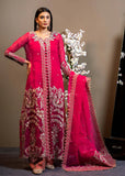 Pakistani Shocking Pink Embroidered Organza Gown Set (3-Piece) - Image 2