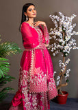 Pakistani Shocking Pink Embroidered Organza Gown Set (3-Piece) - Image 4