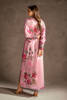 Soft Pink Printed Charmeuse Silk Kaftan (1-Pc) - Image 10