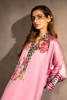 Soft Pink Printed Charmeuse Silk Kaftan (1-Pc) - Image 9