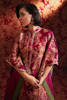 Magenta Screen-Printed Kaftan with Hand Embellishment (2-Piece) - Image 3