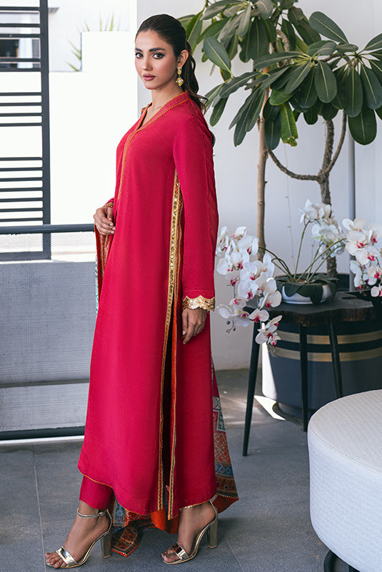 Pink Sequined PK Raw Silk Kaftan (3-Piece) - Image 4