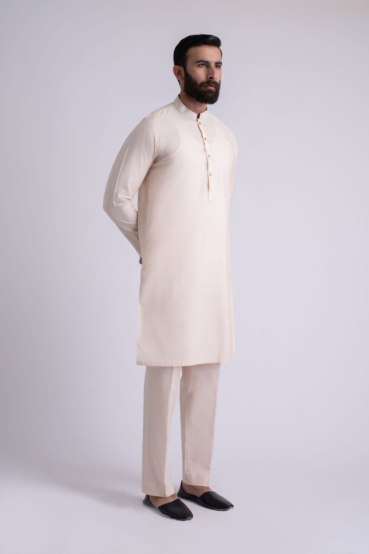 Light Pink Dobby Cotton Kurta Trouser (2-Piece) - Image 1
