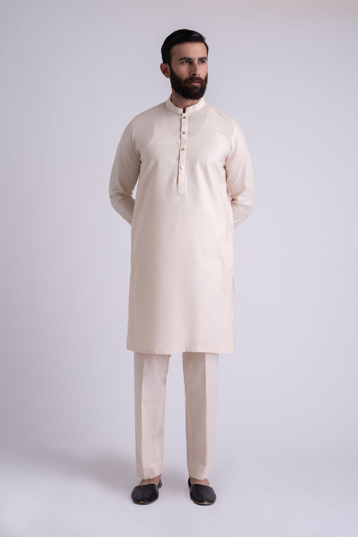 Light Pink Dobby Cotton Kurta Trouser (2-Piece) - Image 2