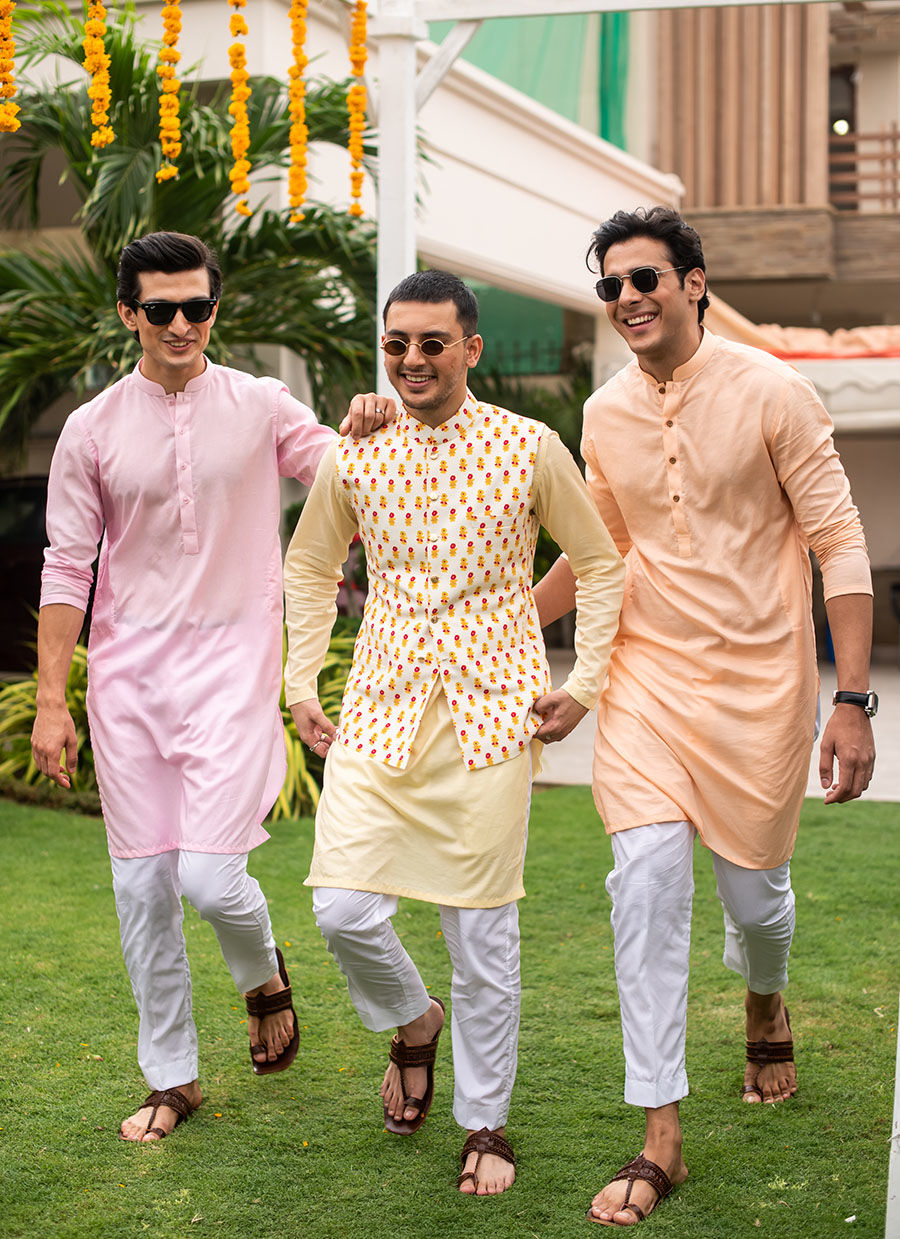 Pastel Pink Egyptian Cotton Kurta Pajama (2-Piece) - Image 1