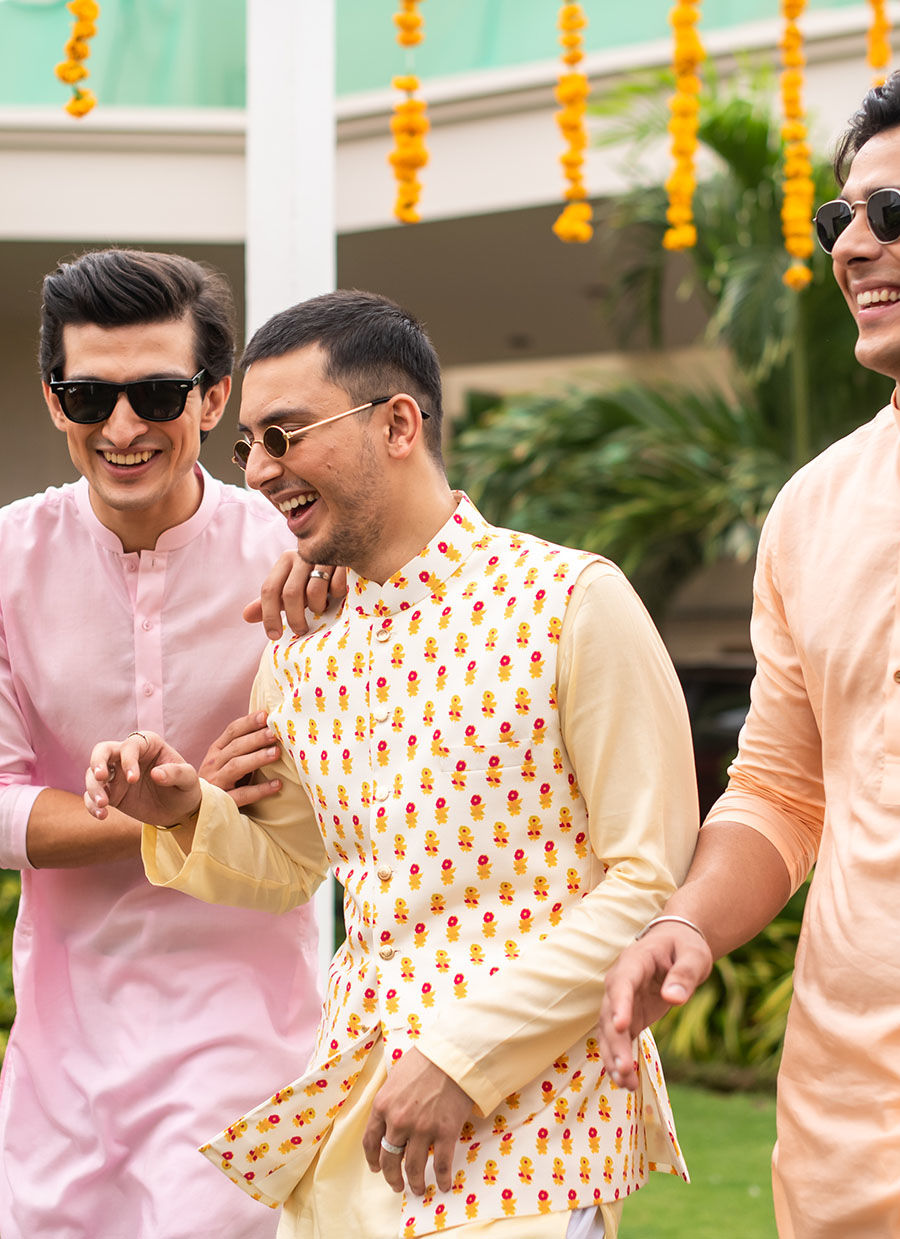 Pastel Pink Egyptian Cotton Kurta Pajama (2-Piece) - Image 2