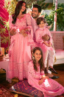 Taffy Pink Schiffli Cotton Kurta Pajama (2-Piece) - Image 2