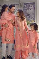 Ombre Pink Schiffli Cotton Kurta Pajama (2-Piece) - Image 4