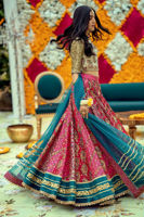 Pakistani Pink Zardozi Cotton Net Lehenga (3-Piece) - Image 4