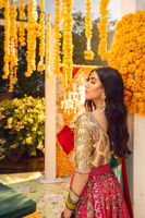 Pakistani Pink Zardozi Cotton Net Lehenga (3-Piece) - Image 6