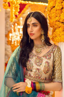 Pakistani Pink Zardozi Cotton Net Lehenga (3-Piece) - Image 7