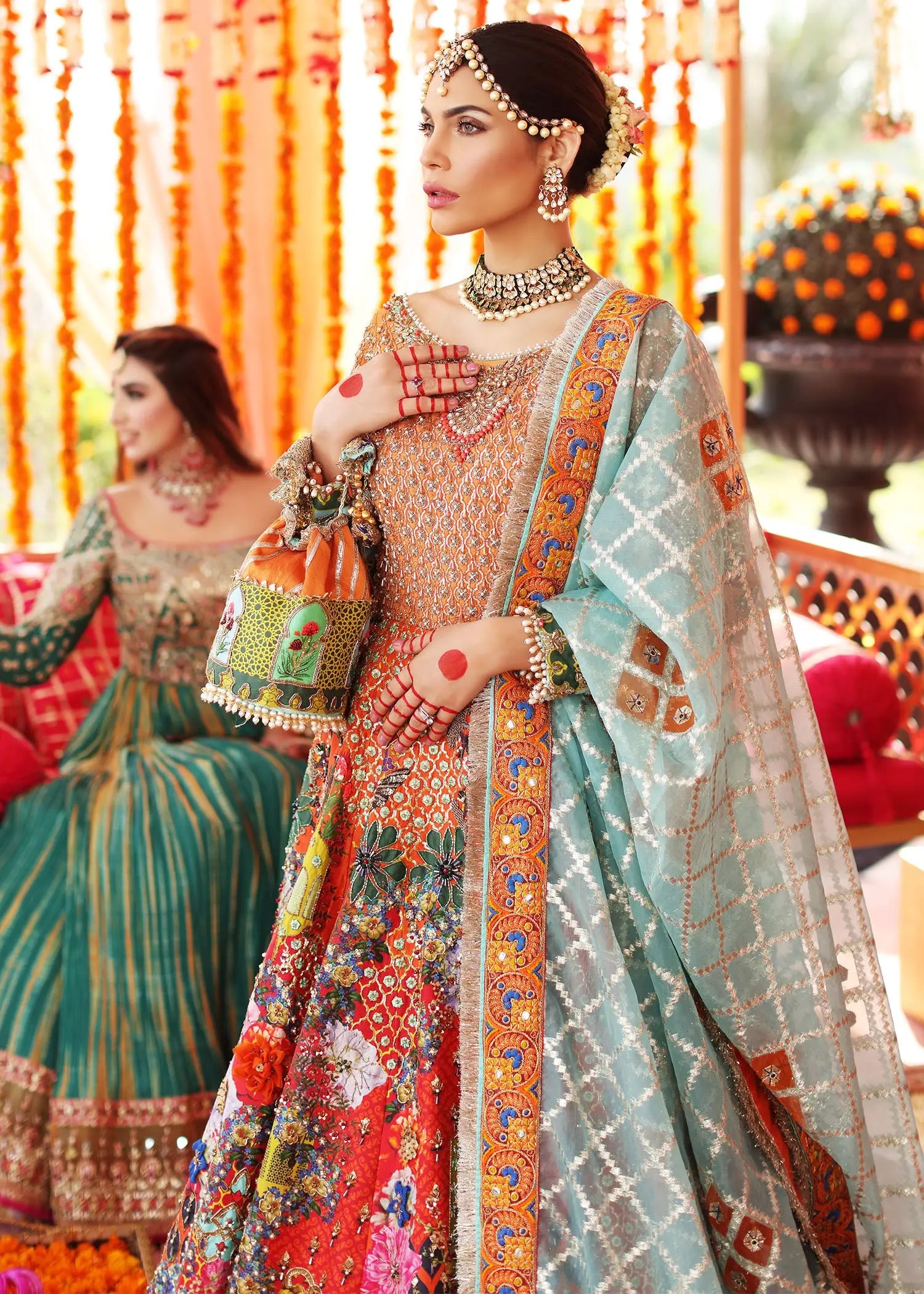 Magenta Embellished Raw Silk Lehenga Set (3-Piece) - Image 7