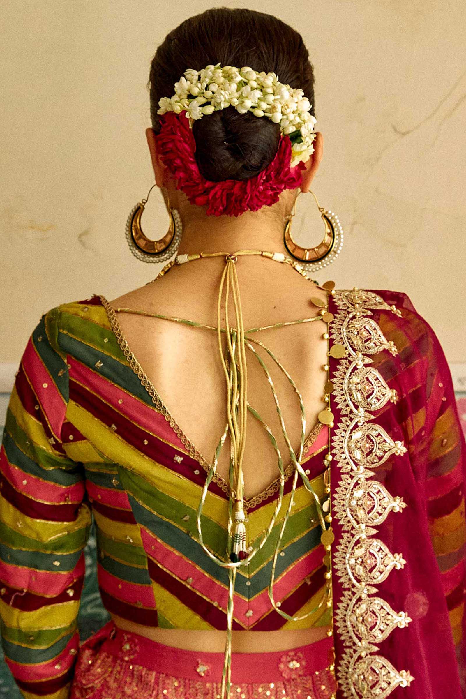 Pakistani Candy Pink Embroidered Raw Silk Lehenga (3-Piece) - Image 6