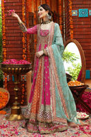 Pakistani Cabaret Pink Embroidered Net & Silk-Blend Lehenga (3-Piece) - Image 3