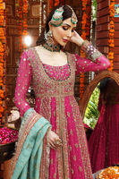 Pakistani Cabaret Pink Embroidered Net & Silk-Blend Lehenga (3-Piece) - Image 4
