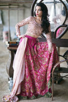 Fuchsia Zardozi Silk-Blend Lehenga (3-Piece) - Image 3