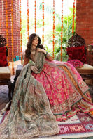 Jazz Pink Embroidered Silk Kalidaar Pishwas (3-Piece) - Image 3