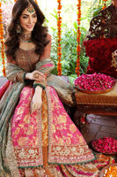 Jazz Pink Embroidered Silk Kalidaar Pishwas (3-Piece) - Image 5