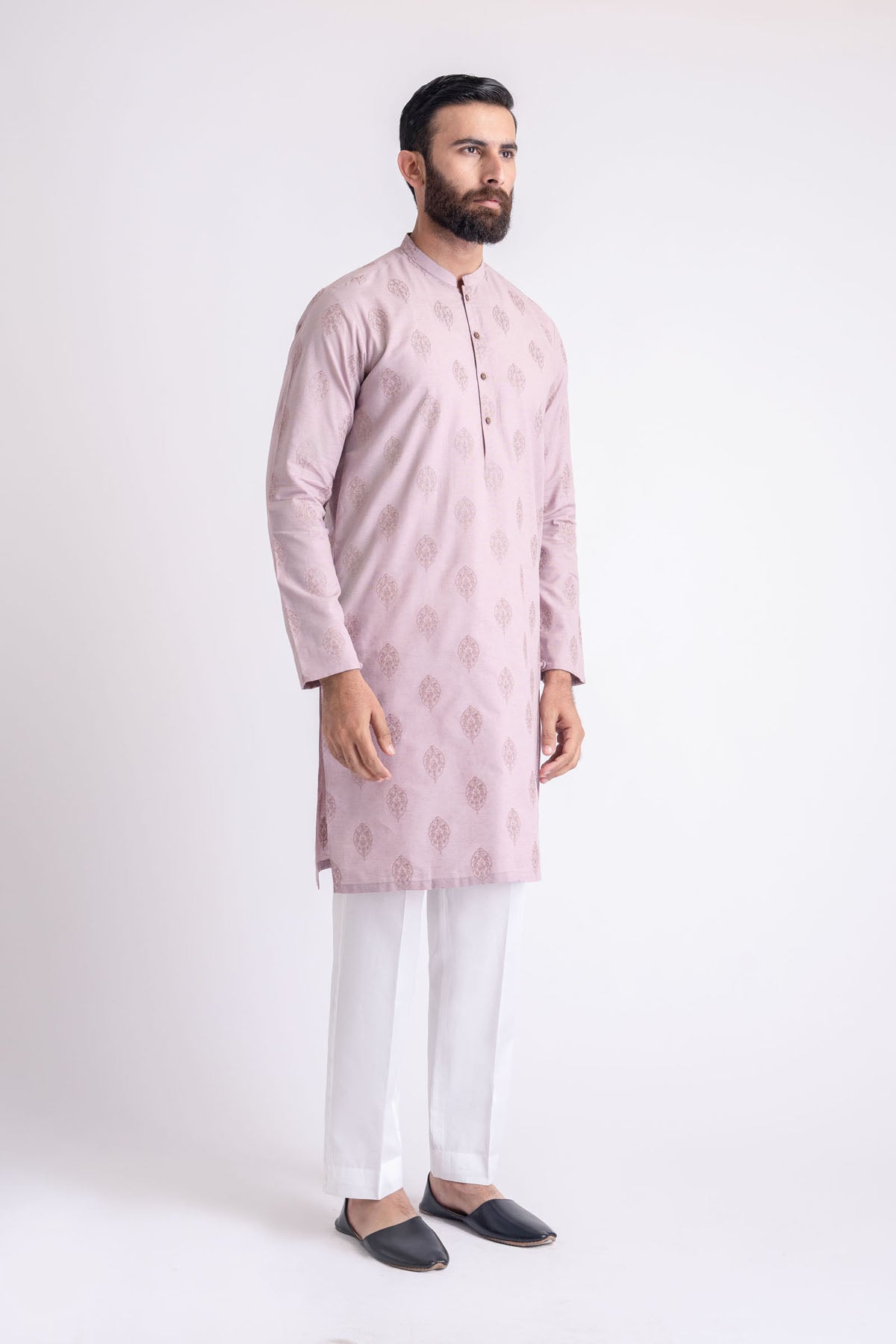 Pink Embroidered Cotton Kurta (2-Piece) - Image 3