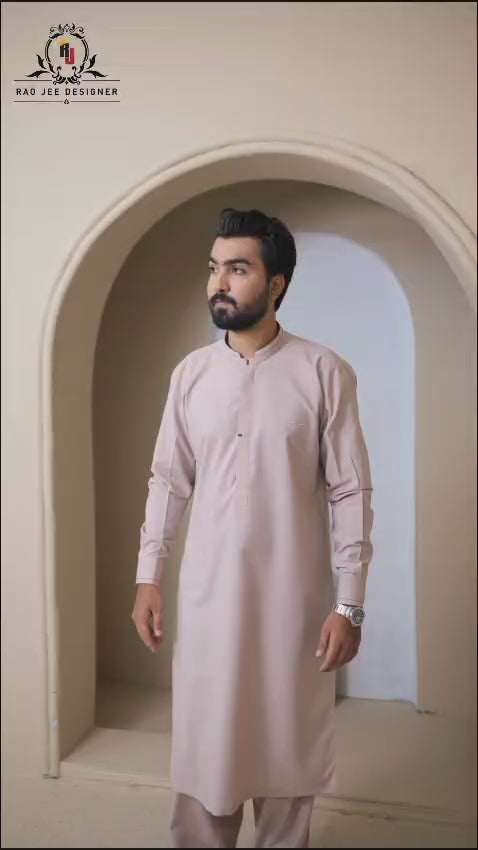 Blush Pink Embroidered Wash & Wear Shalwar Kameez (2-Piece) - Image 2