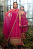Hot Pink Embroidered Long Shirt with Sequinned Dupatta (3-Piece) - Image 3