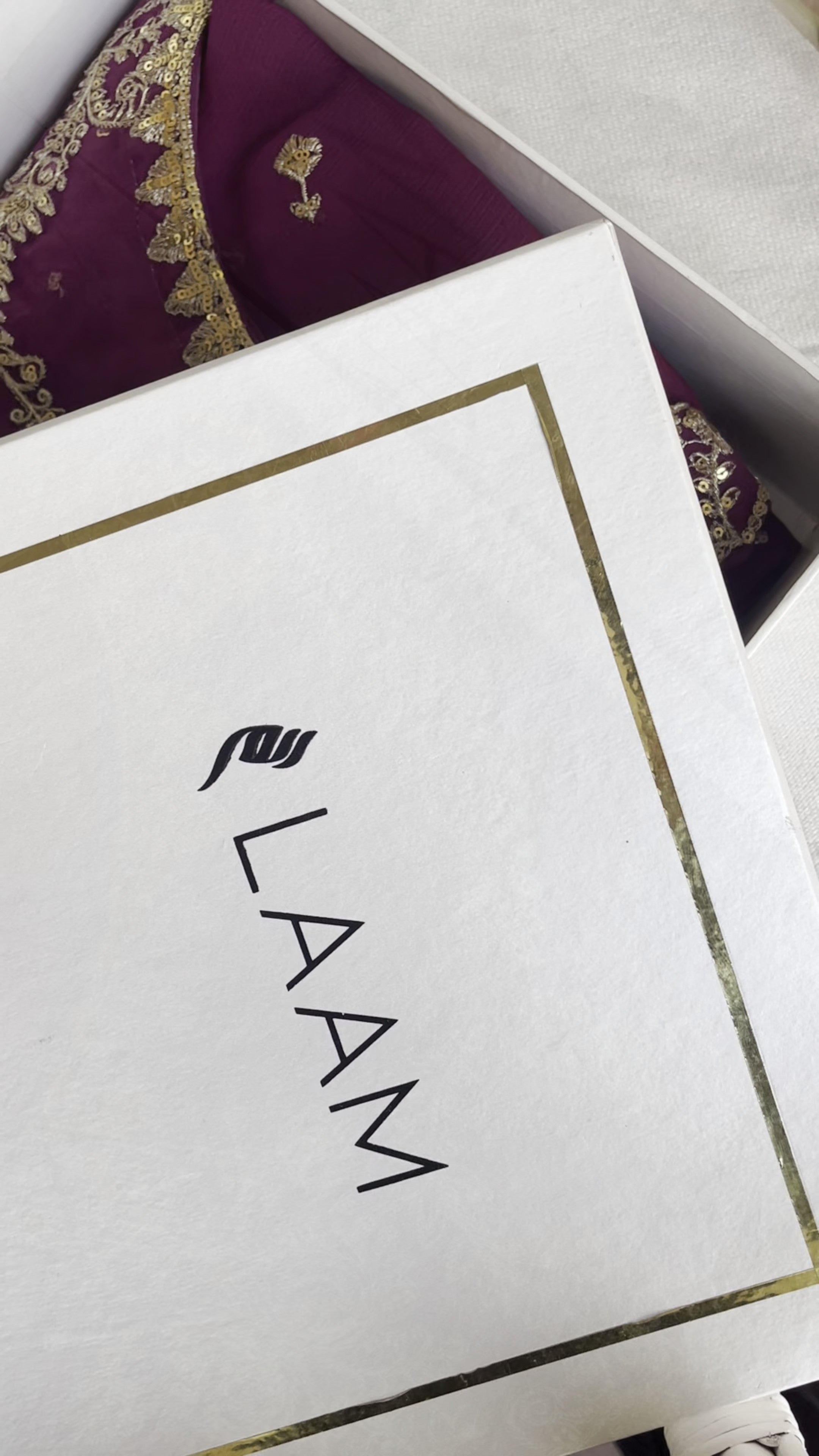 Pakistani Magenta Embroidered Chiffon Kurta Set (3-Piece) - Image 7