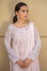 Soft Pink Self-Embroidered Tunic (3-Piece) - Image 7