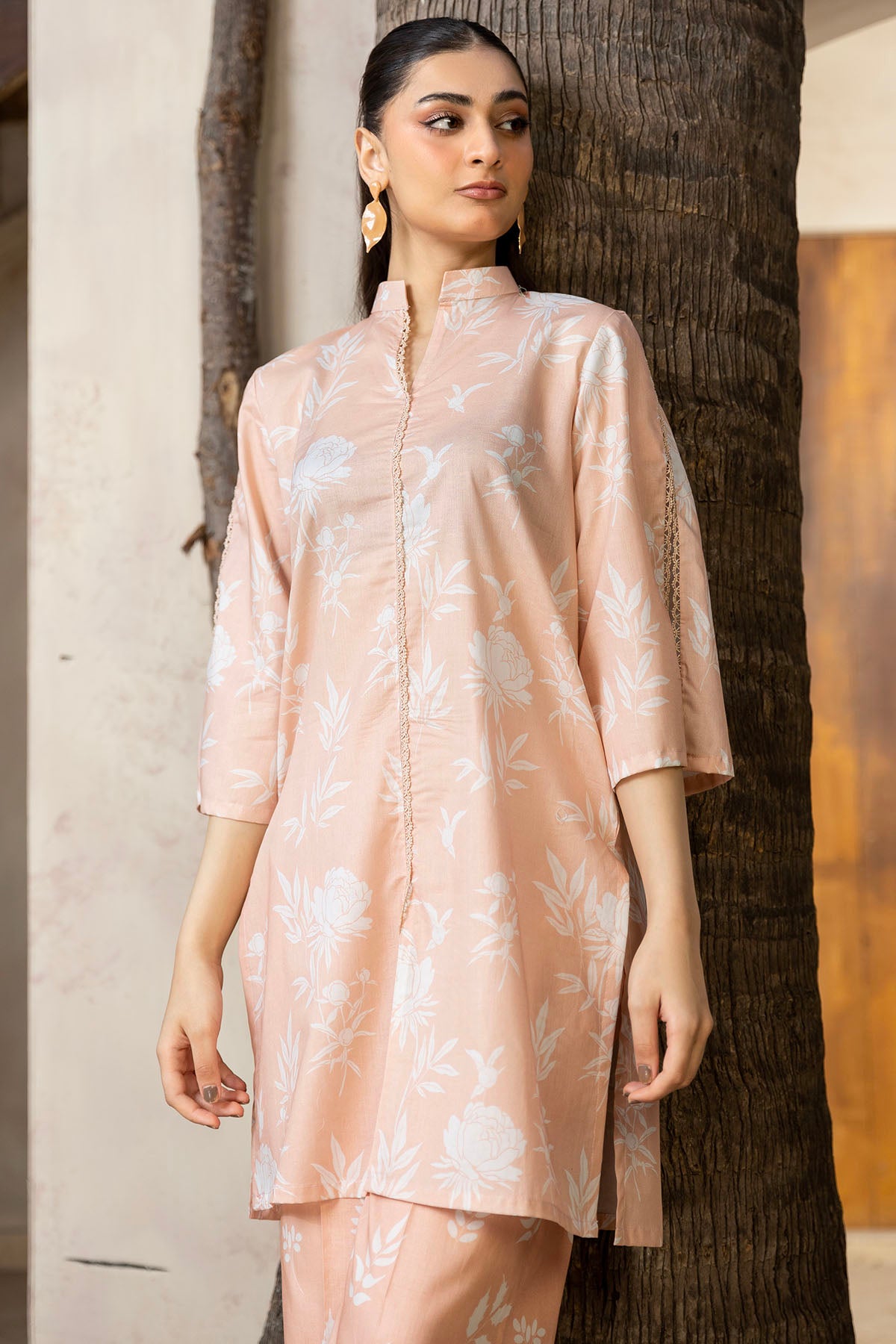 Peach Digital Printed Cotton Lawn Salwar Kameez (2-Piece) - Image 2