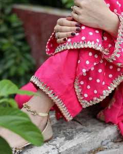 Pink Embroidered Cotton Net Salwar Kameez (3-Piece) - Image 5