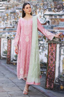Flamingo Pink Embroidered Cotton Net Salwar Kameez (3-Piece) - Image 4