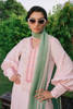 Pakistani Powder Pink Embroidered Cotton Net Salwar Kameez (3-Piece) - Image 4