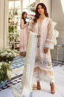 Pakistani Peach Zardozi Cotton Net Salwar Kameez (3-Piece) - Image 2