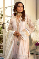 Pakistani Peach Zardozi Cotton Net Salwar Kameez (3-Piece) - Image 4
