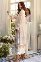 Pakistani Peach Zardozi Cotton Net Salwar Kameez (3-Piece) - Image 5