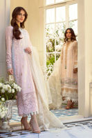 Pakistani Peach Zardozi Cotton Net Salwar Kameez (3-Piece) - Image 6