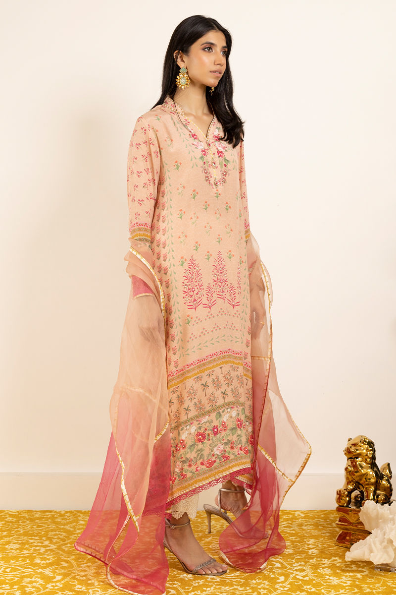 Blush Pink Embroidered Pure Crepe Salwar Kameez (3-Piece) - Image 2