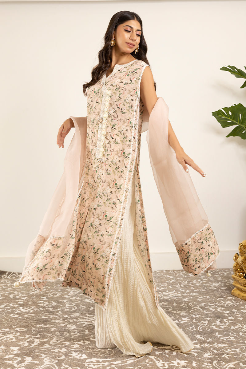 Soft Pink Embroidered Crepe Silk Salwar Kameez (3-Piece) - Image 2