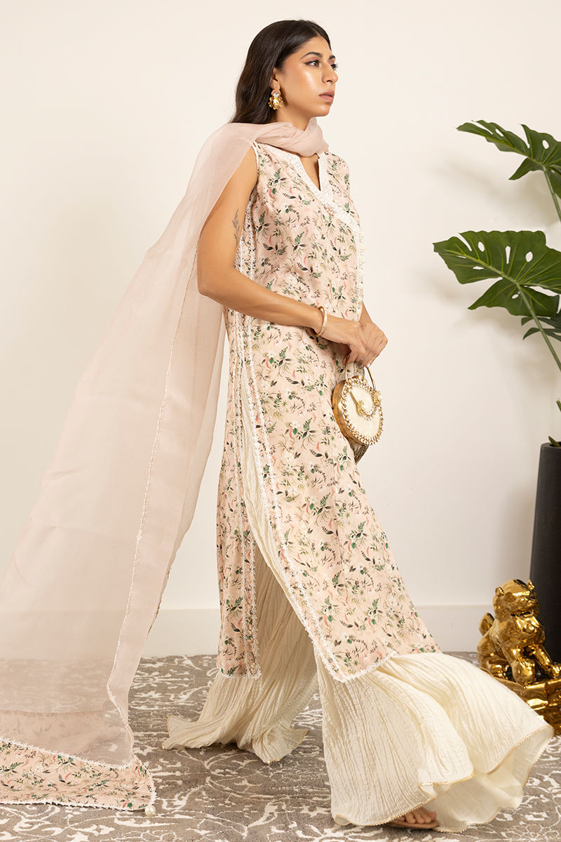 Soft Pink Embroidered Crepe Silk Salwar Kameez (3-Piece) - Image 3