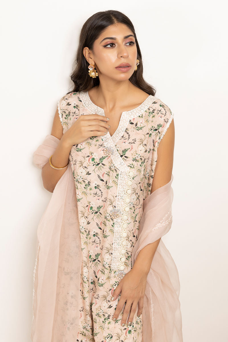 Soft Pink Embroidered Crepe Silk Salwar Kameez (3-Piece) - Image 4