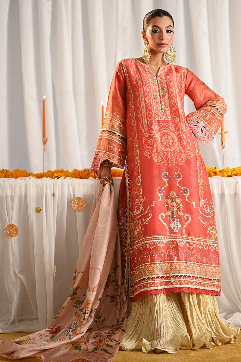 Pink Embroidered Digital Print Salwar Kameez (3-Piece) - Image 1