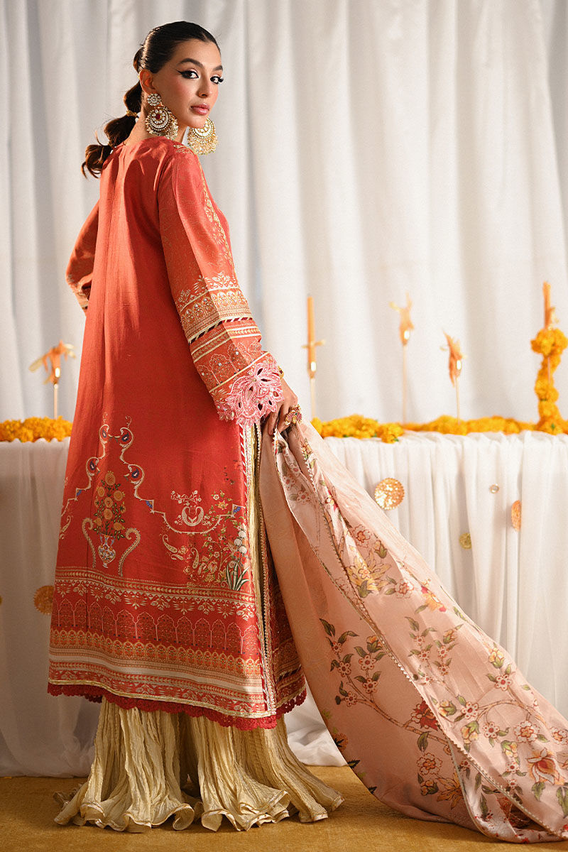 Pink Embroidered Digital Print Salwar Kameez (3-Piece) - Image 3