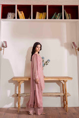 Chai Pink Embroidered Georgette Chiffon Kurta Set (3-Piece) - Image 7